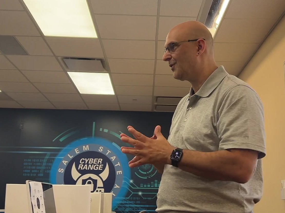 Yuval Gonen at the Salem State University Cyber Range